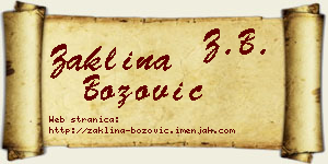 Žaklina Božović vizit kartica